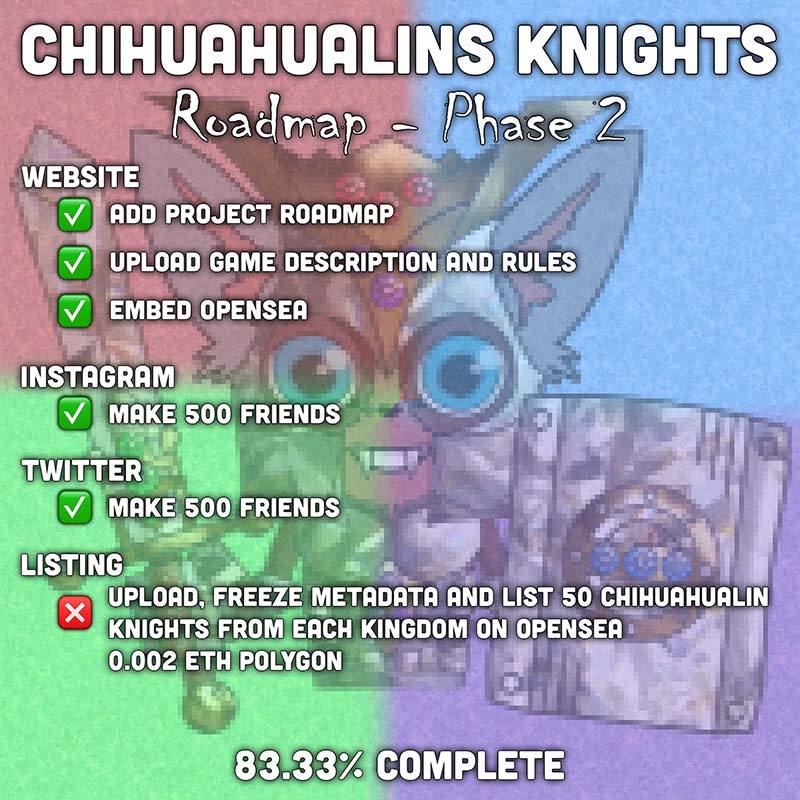 Chihuahualins Knights NFT Roadmap Phase 2
